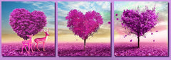 "THREE LOVELY PURPLE TREES"