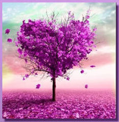 "THREE LOVELY PURPLE TREES"