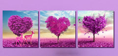 "THREE LOVELY PURPLE TREES"