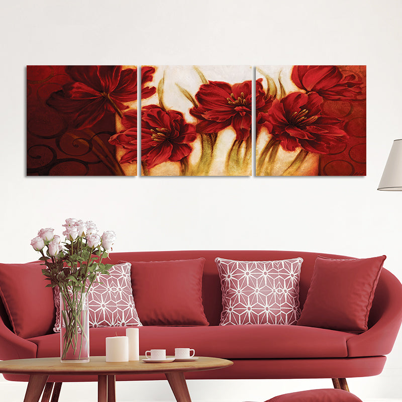 PEONY FLOWER 3 PIECE SQUARE WALL ART| FREE GLOBAL SHIPPING & FRAMED ...